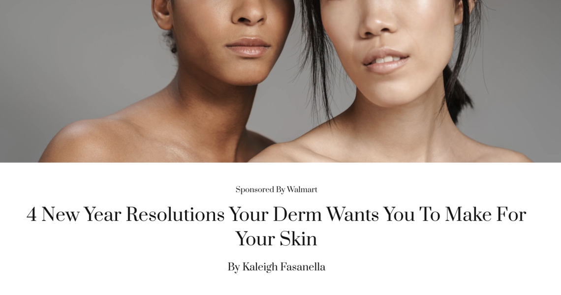 Screenshot of Zoe Report article: 4 New Year Resolutions Your Derm Wants You To Make For Your Skin