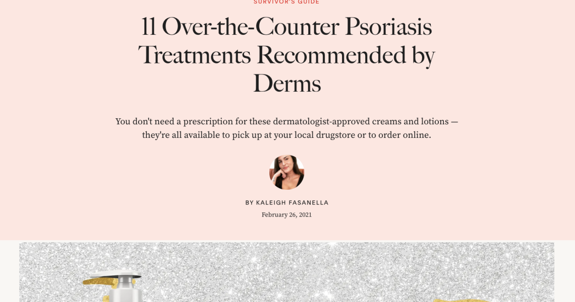 allure article titled '11 Over-the-Counter Psoriasis Treatments Recommended by Derms'