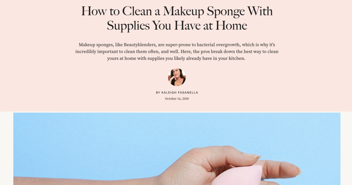 allure article 'How to Clean a Makeup Sponge With Supplies You Have at Home'