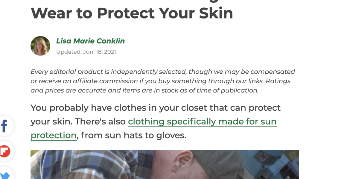 the healthy article 'Sun-Protective Clothing—What to Wear to Protect Your Skin'