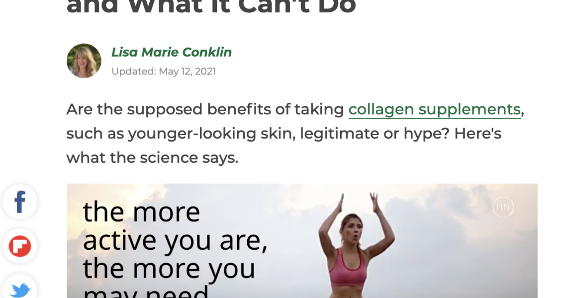 thehealthy article '5 Benefits of Taking Collagen—and What It Can’t Do'